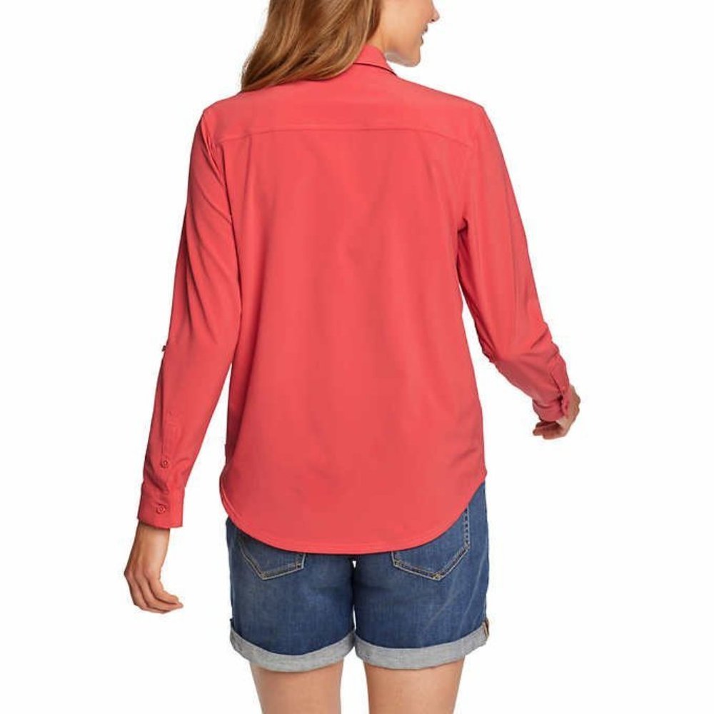 Eddie Bauer Women’s Departure Shirt RED - Picture 2 of 5